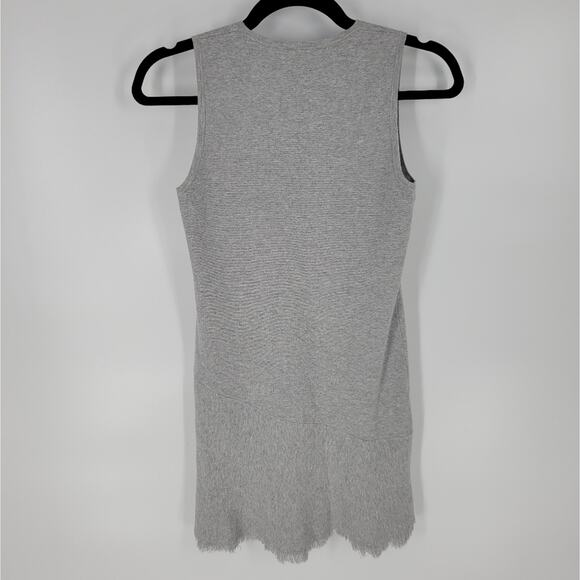 Theory Grey Raw Hem Sleeveless Reverie Branteenia Mini Dress 0 - Picture 5 of 9